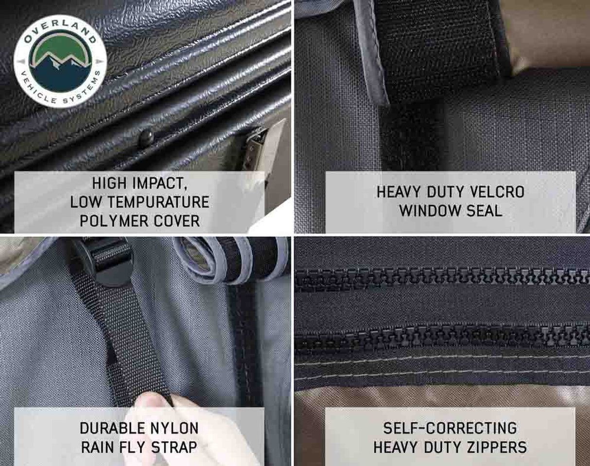 HD Bushveld II Cantilever Hard Shell Roof Top Tent Grey Body & Tan Rainfly