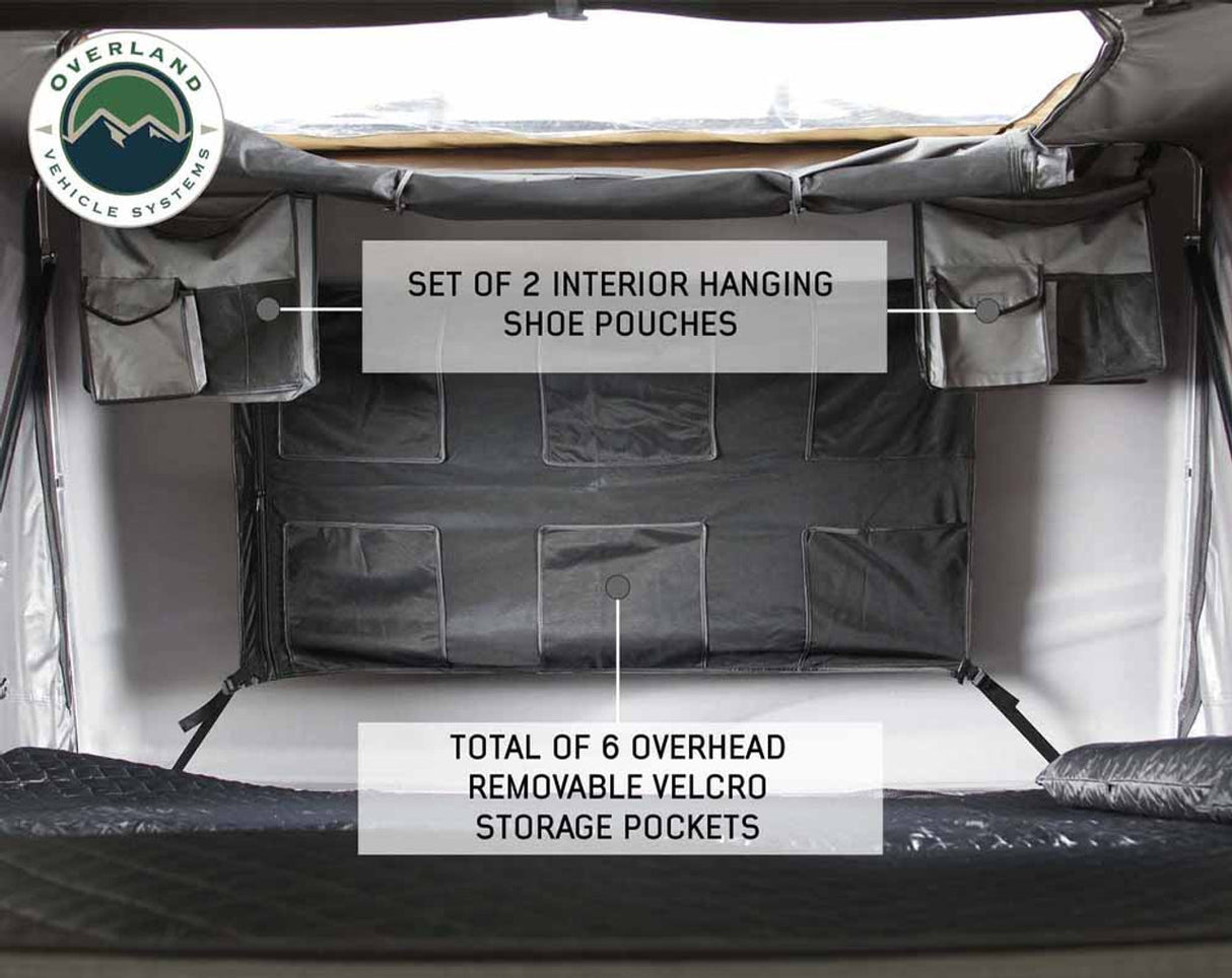 HD Bushveld II Cantilever Hard Shell Roof Top Tent Grey Body & Tan Rainfly