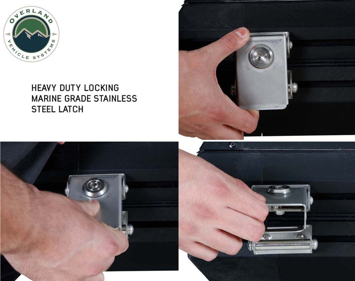 HD Mamba Clam Shell Aluminum Hard Shell Roof Top Tent, Grey Body & Green Trim