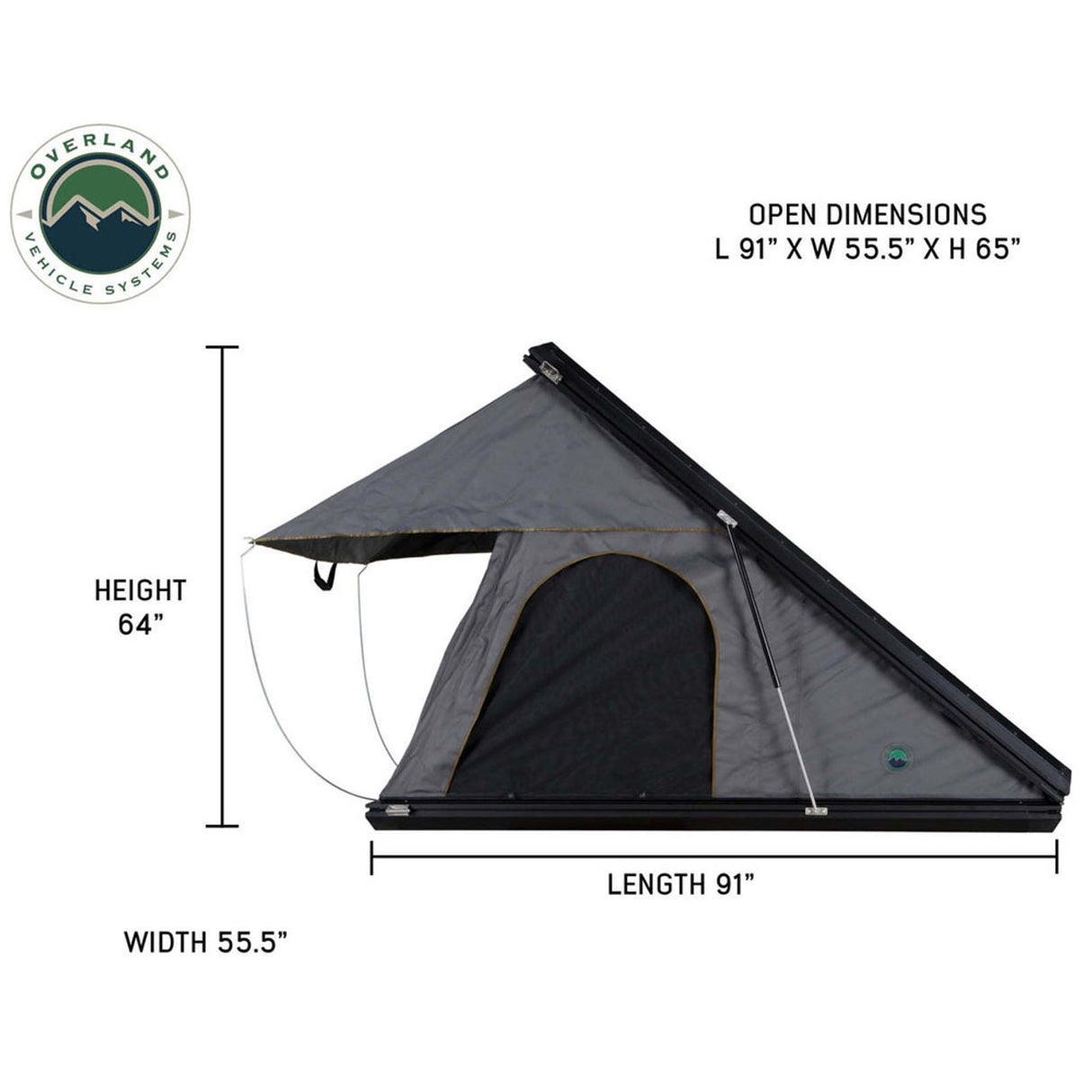 HD Mamba Clam Shell Aluminum Hard Shell Roof Top Tent, Grey Body & Green Trim