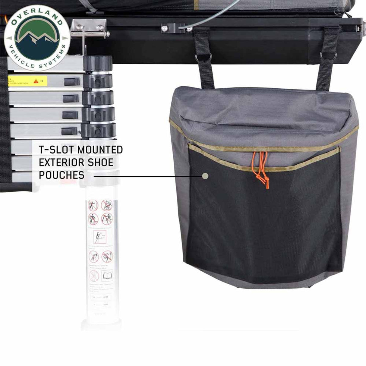 HD Mamba Clam Shell Aluminum Hard Shell Roof Top Tent, Grey Body & Green Trim