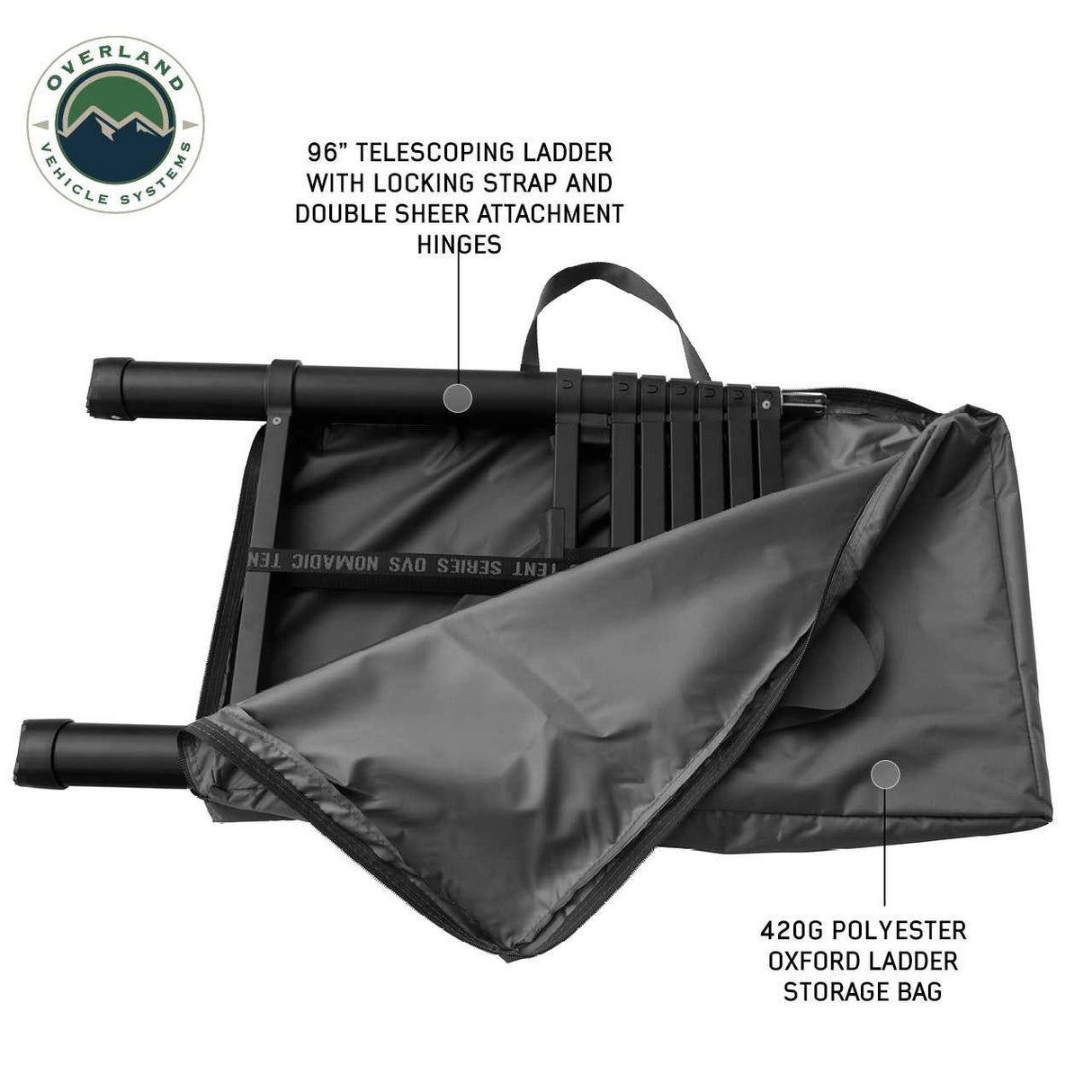 HD Nomadic 3 Arctic White Extended Soft Shell Roof Top Tent, White Body Dark Grey Rainfly