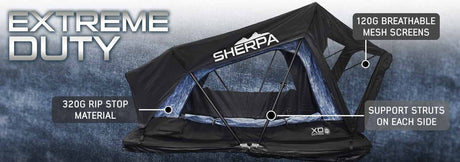 XD Sherpa Hybrid Soft Shell Roof Top Tent, Blue Body & Black Rainfly
