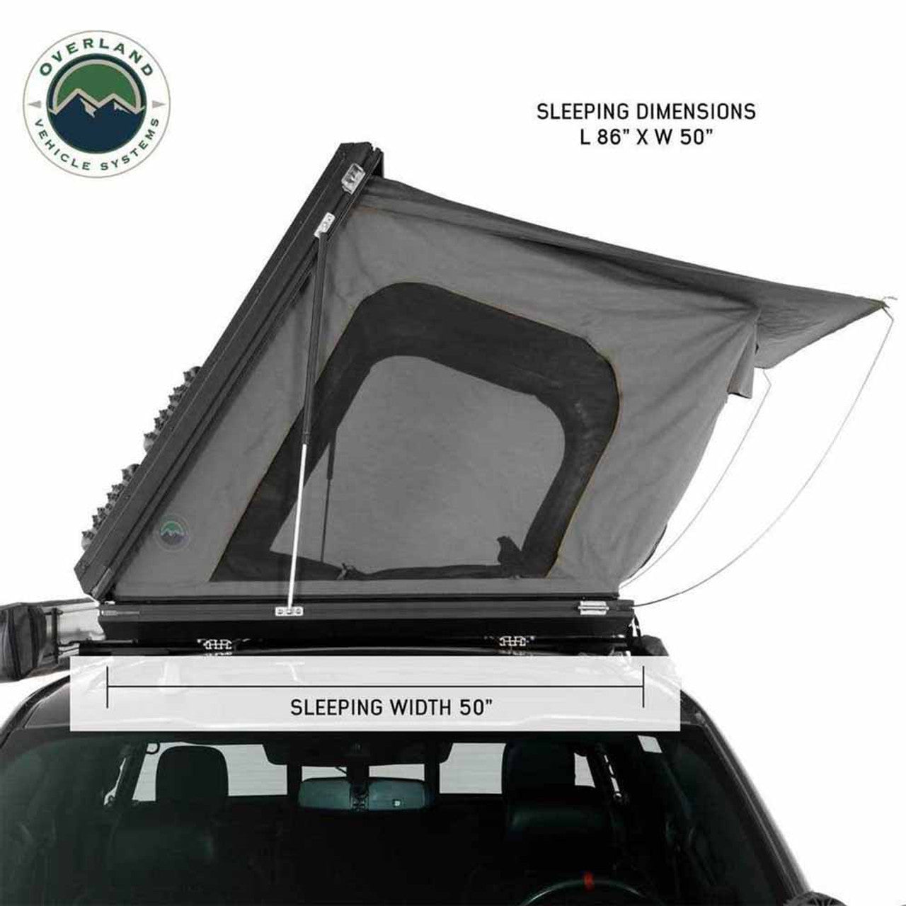 HD Sidewinder Side Load Aluminum Hard Shell Roof Top Tent, Grey Body & Green Trim