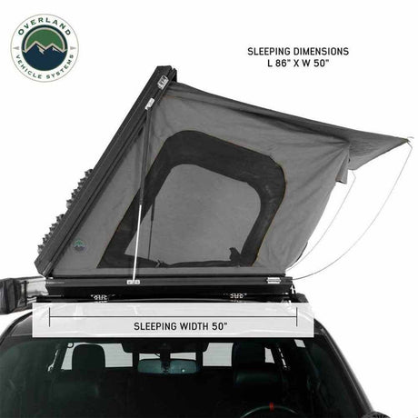 HD Sidewinder Side Load Aluminum Hard Shell Roof Top Tent, Grey Body & Green Trim