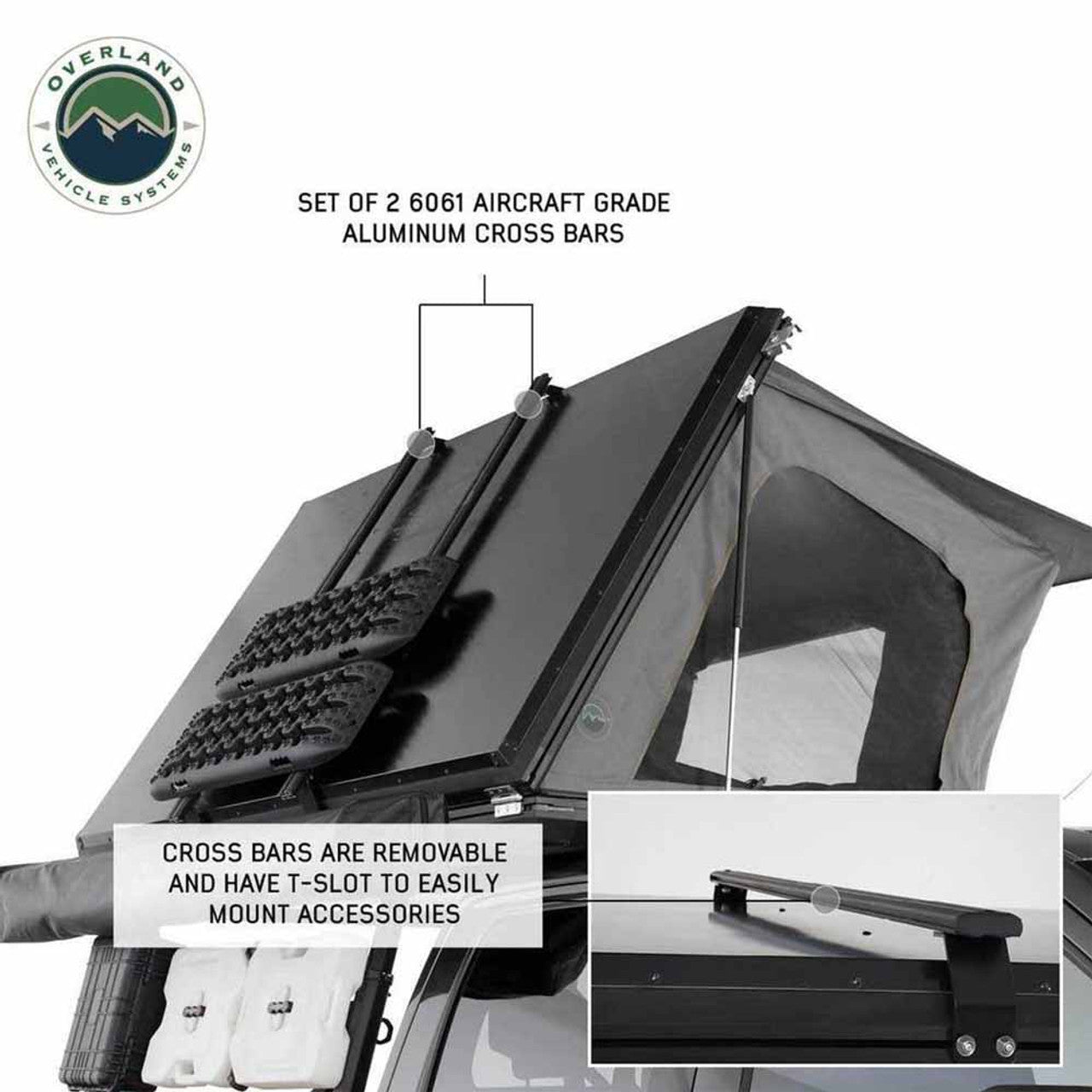 HD Sidewinder Side Load Aluminum Hard Shell Roof Top Tent, Grey Body & Green Trim