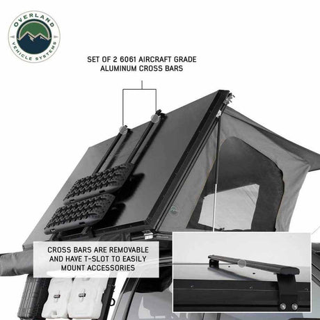 HD Sidewinder Side Load Aluminum Hard Shell Roof Top Tent, Grey Body & Green Trim