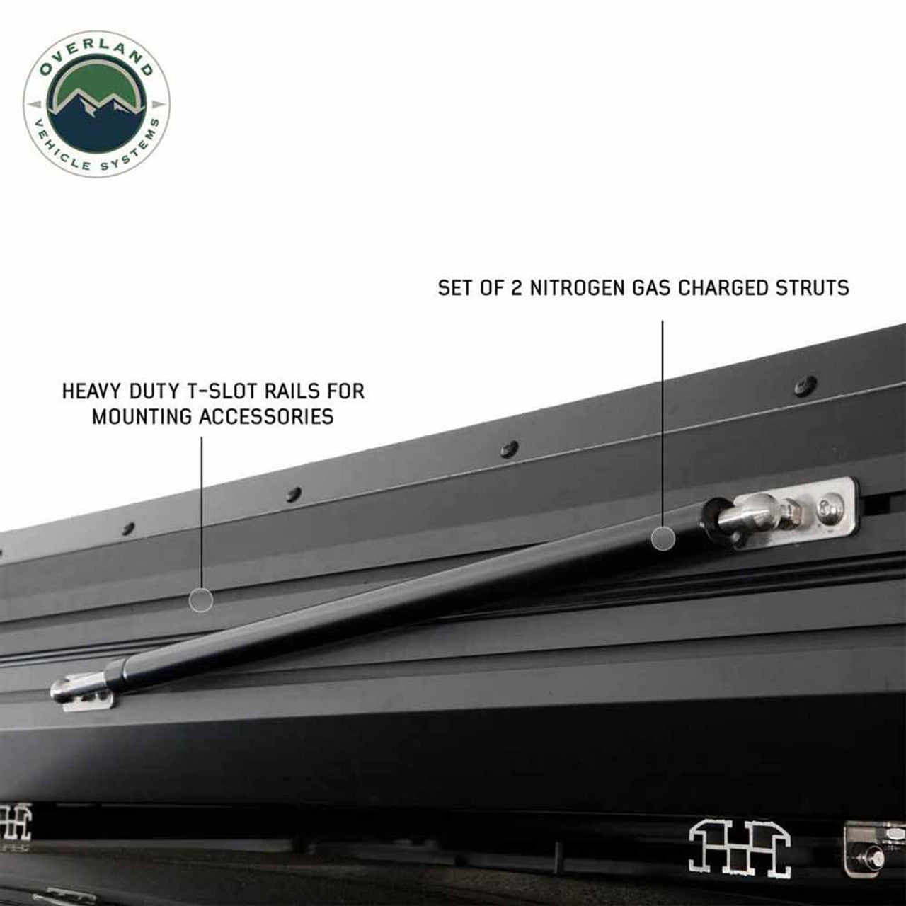 HD Sidewinder Side Load Aluminum Hard Shell Roof Top Tent, Grey Body & Green Trim