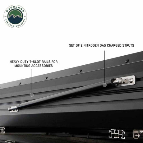 HD Sidewinder Side Load Aluminum Hard Shell Roof Top Tent, Grey Body & Green Trim