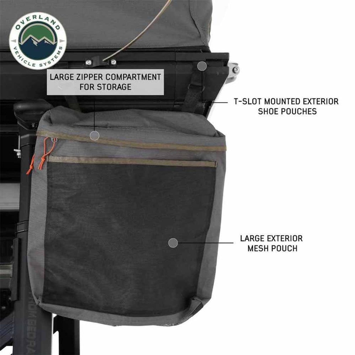 HD Sidewinder Side Load Aluminum Hard Shell Roof Top Tent, Grey Body & Green Trim