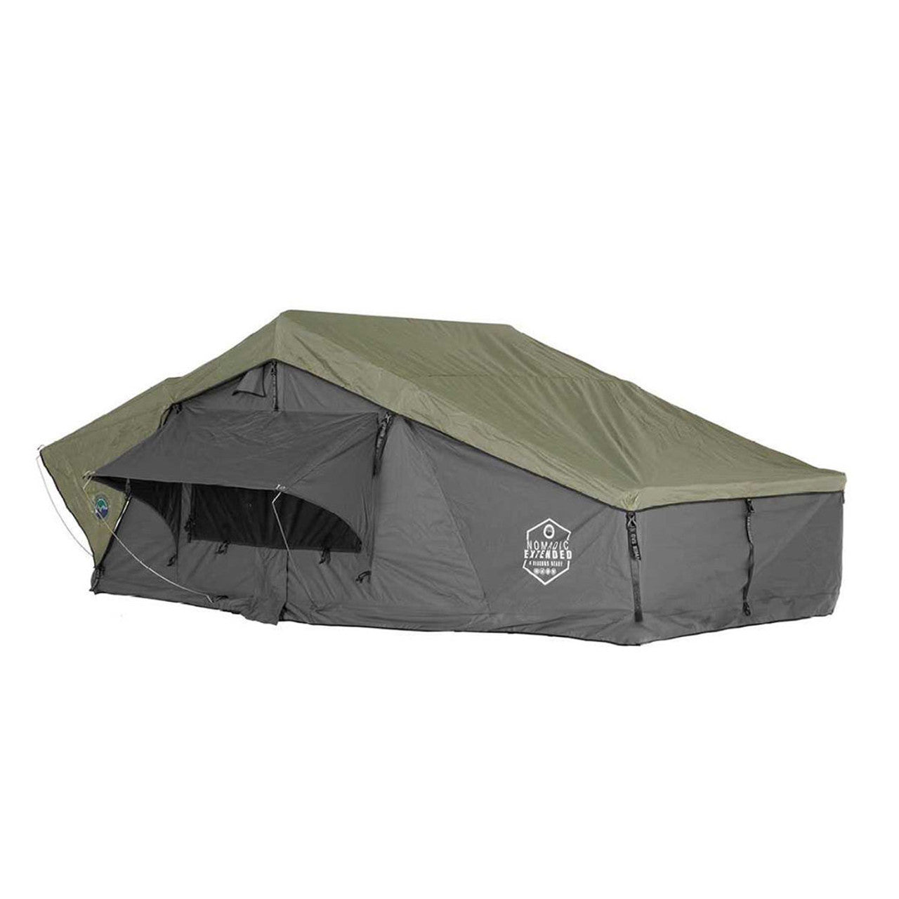 HD Nomadic 3 Extended Soft Shell Roof Top Tent, Grey Body & Green Rainfly