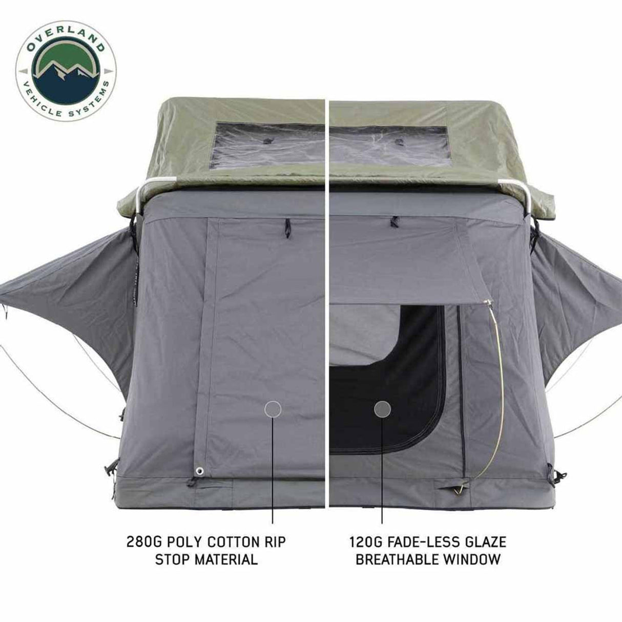 HD Nomadic 3 Extended Soft Shell Roof Top Tent, Grey Body & Green Rainfly
