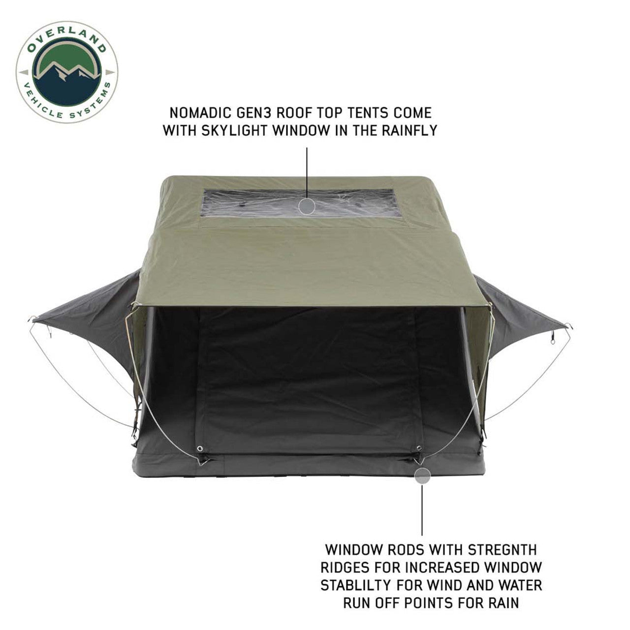 HD Nomadic 2 Standard Soft Shell Roof Top Tent, Grey Body & Green Rainfly