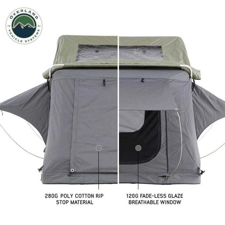 HD Nomadic 3 Standard Soft Shell Roof Top Tent, Grey Body & Green Rainfly