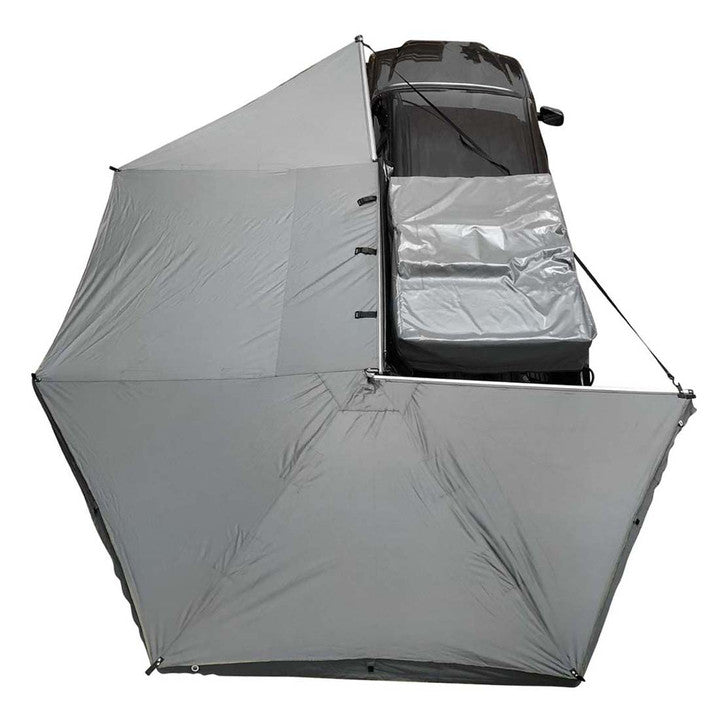 HD Nomadic 270 LTE Awning - Driver Side - Dark Gray with Black Travel Cover Universal
