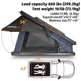 OPENROAD Aluminum Hard Shell Roof Top Tent-PeakRoof LT Series
