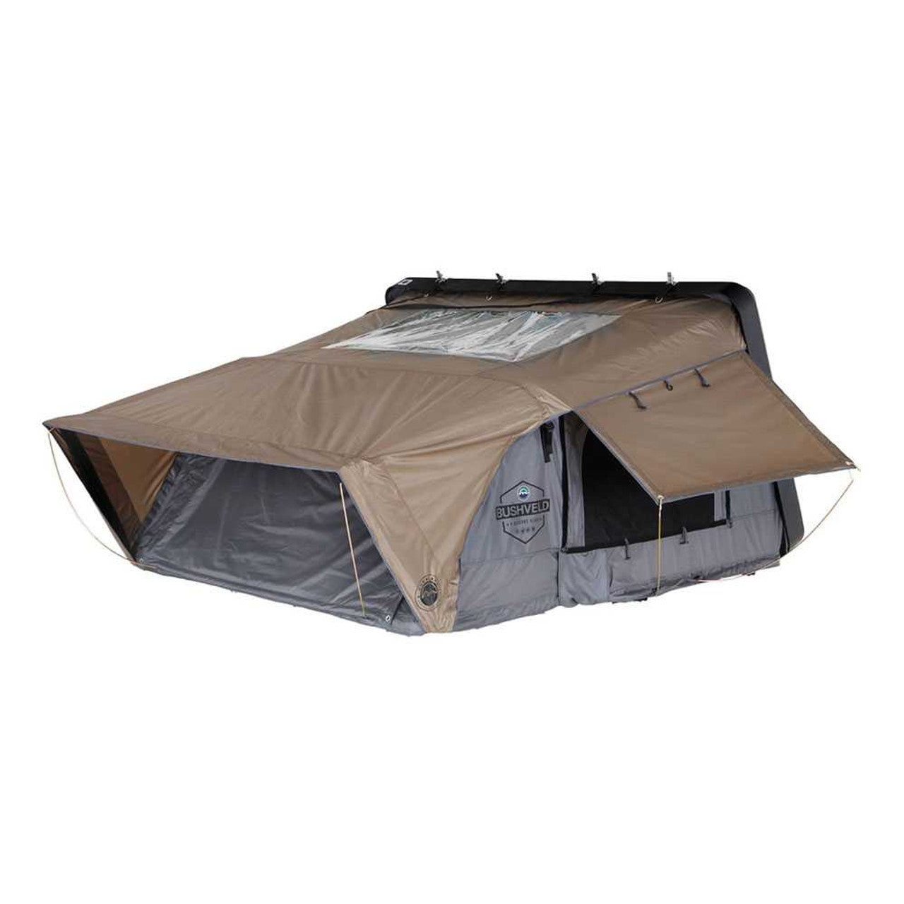 HD Bushveld Cantilever Hard Shell Roof Top Tent Grey Body & Tan Rainfly