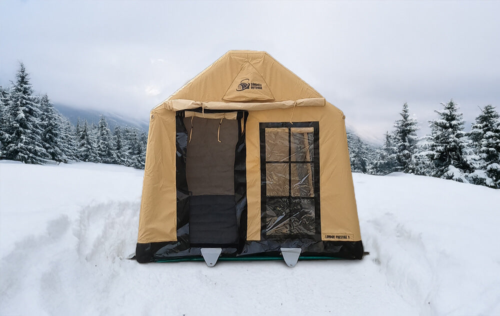 London Prestige 4-Season Inflatable Canvas Air Tent for 3–4 People