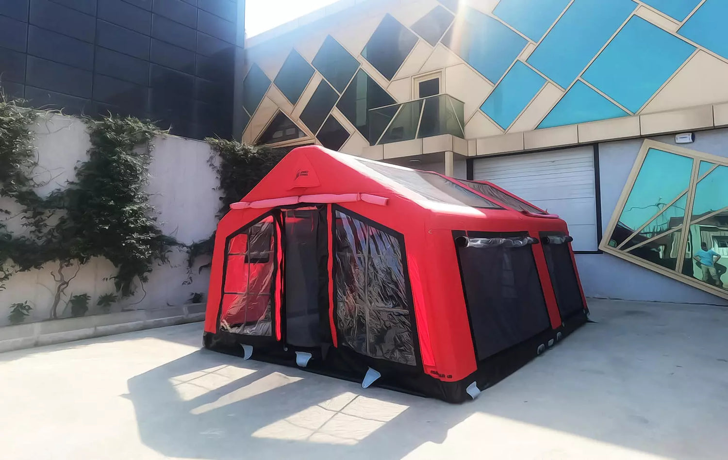 London Maxia Premium 12–14 Person Inflatable Glamping Safari Tent — All-Season Canvas Lodge