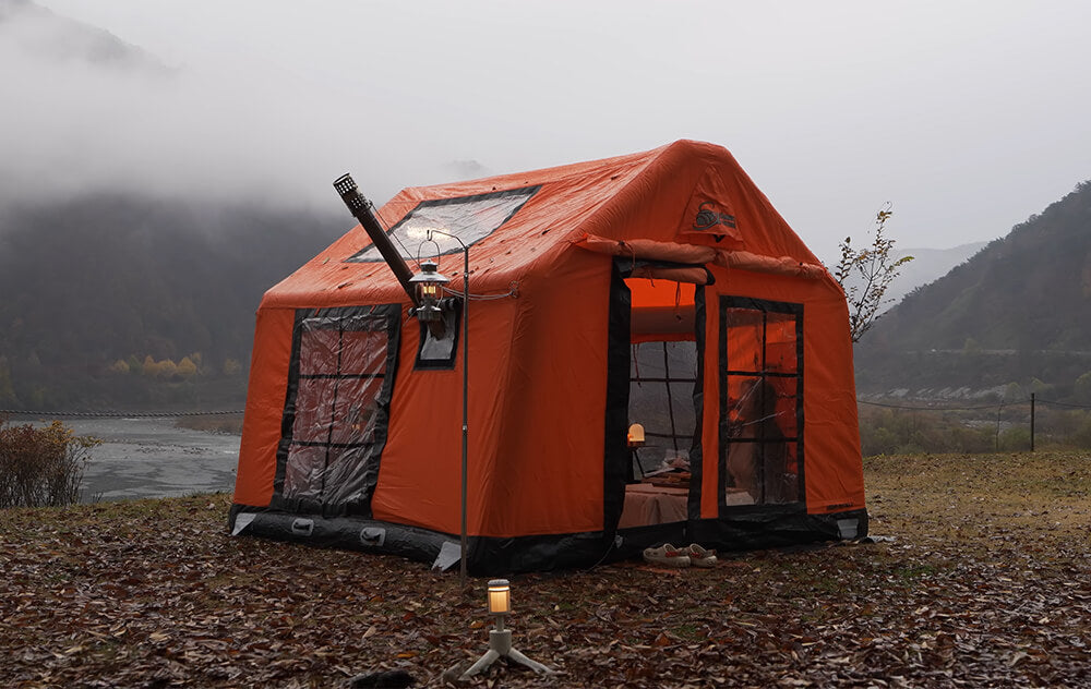 London Prestige Plus Premium Inflatable All-Season Camping Tent — 4–6 Person Family Cabin