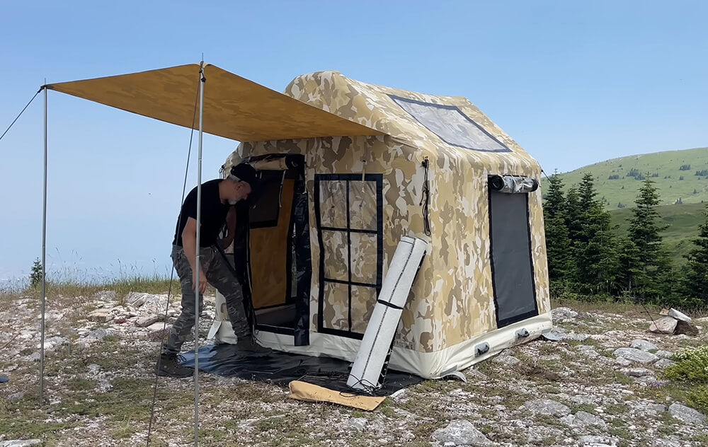 London Prestige 4-Season Inflatable Canvas Air Tent for 3–4 People