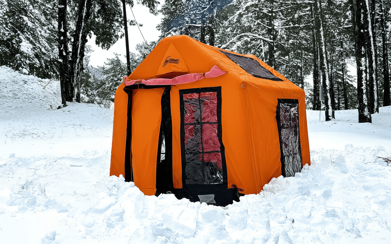 London Prestige 4-Season Inflatable Canvas Air Tent for 3–4 People
