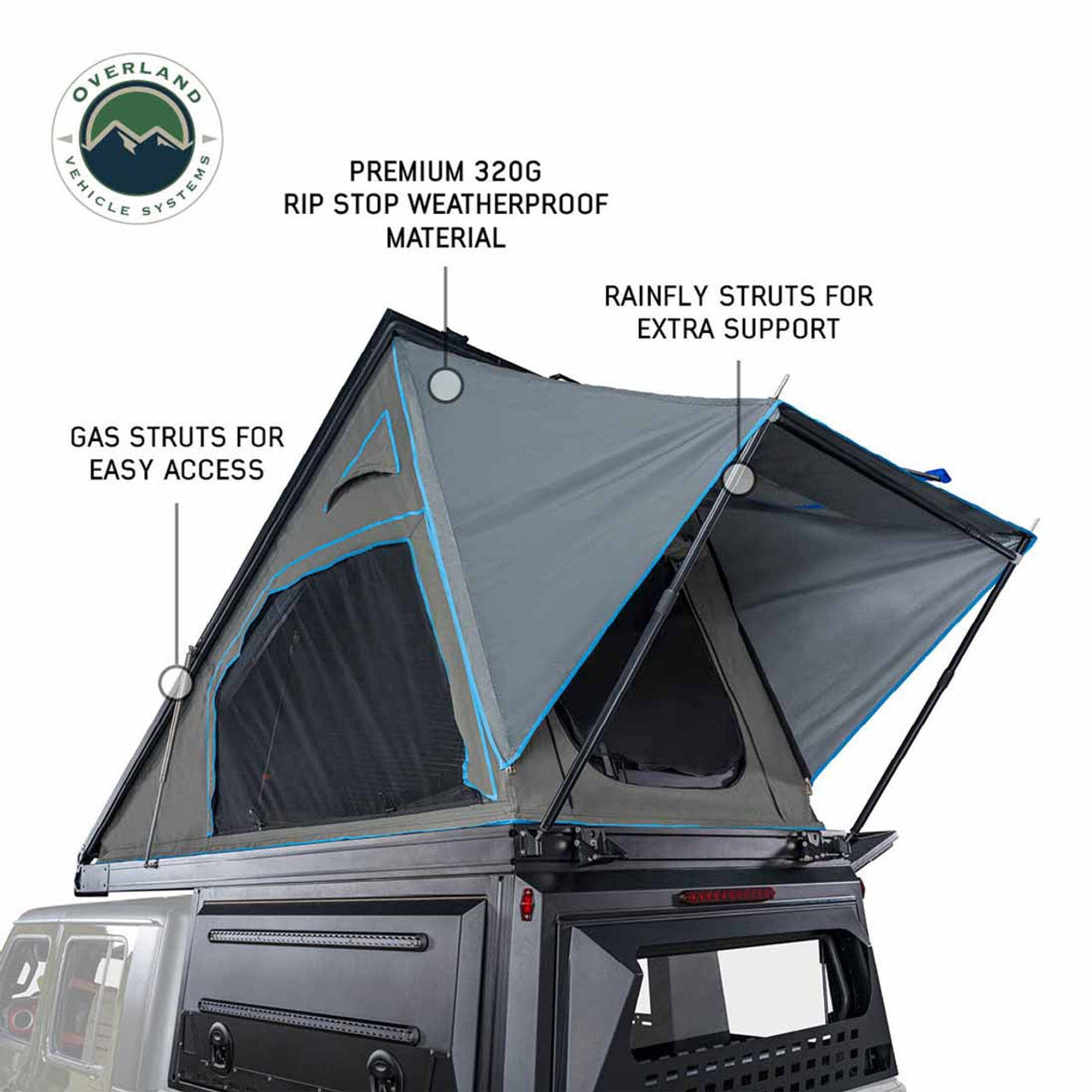 MagPak Overland Camper Shell Roof Top Tent Combo with Lights, Molle Panels