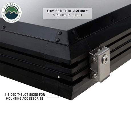 HD Mamba Clam Shell Aluminum Hard Shell Roof Top Tent, Grey Body & Green Trim