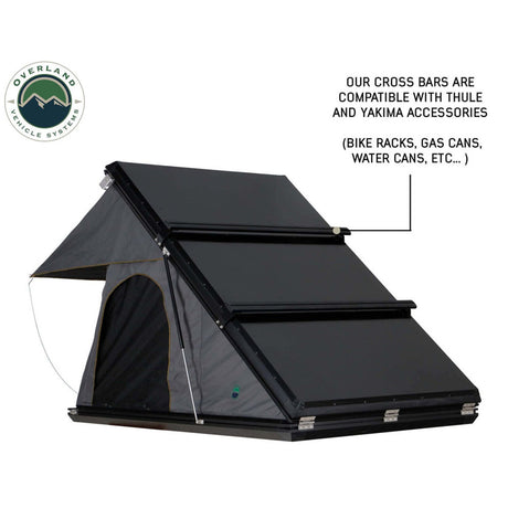 HD Mamba Clam Shell Aluminum Hard Shell Roof Top Tent, Grey Body & Green Trim