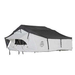HD Nomadic 3 Arctic White Extended Soft Shell Roof Top Tent, White Body Dark Grey Rainfly