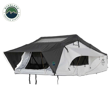 HD Nomadic 3 Arctic White Extended Soft Shell Roof Top Tent, White Body Dark Grey Rainfly