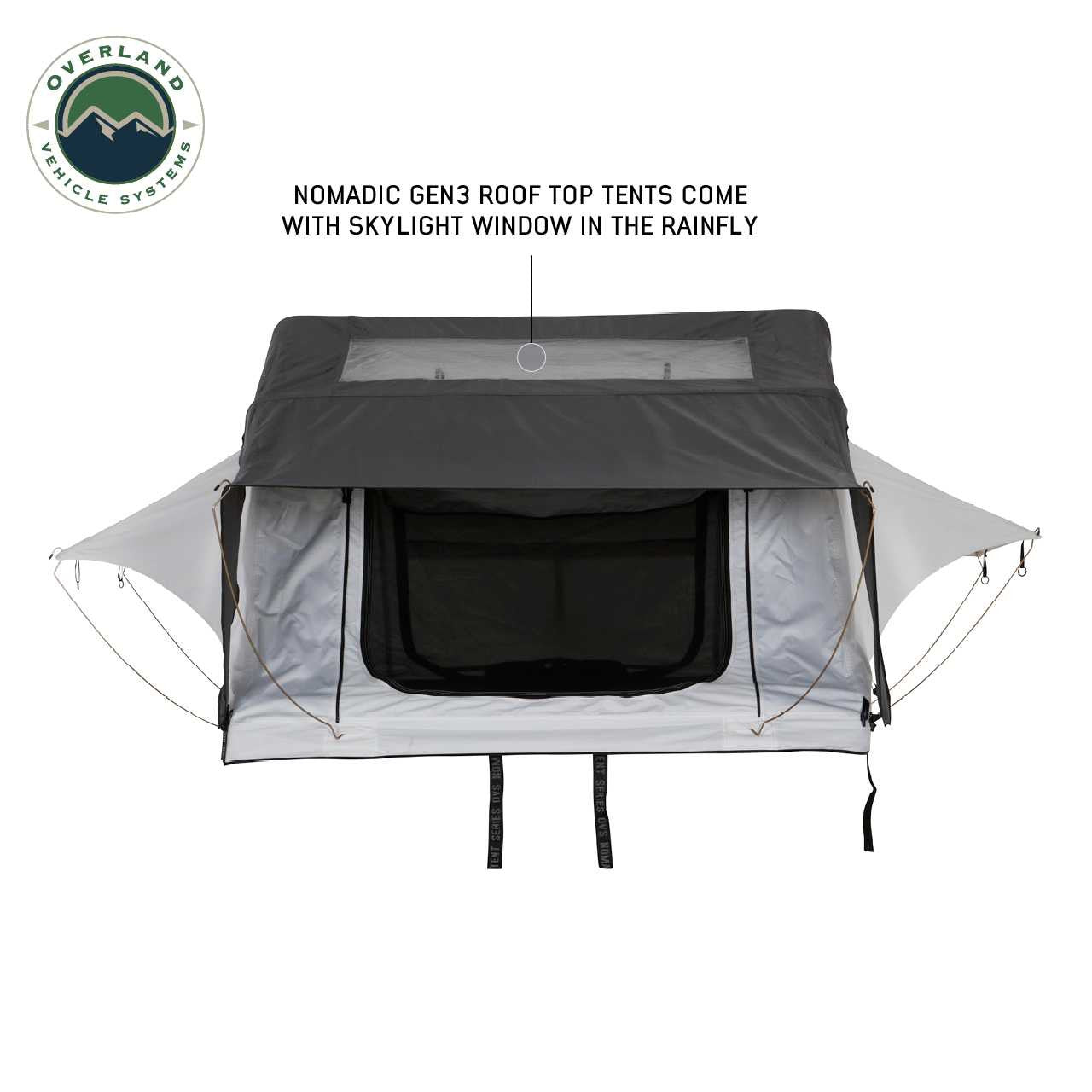 HD Nomadic 3 Arctic White Extended Soft Shell Roof Top Tent, White Body Dark Grey Rainfly