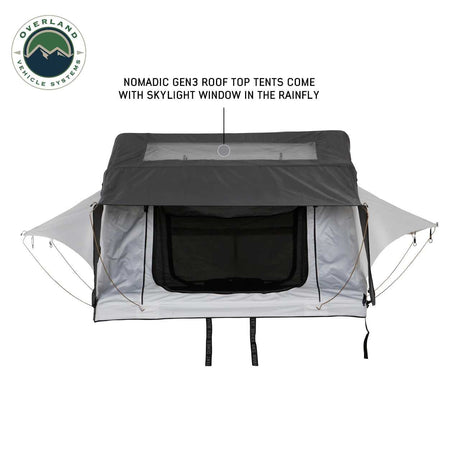 HD Nomadic 3 Arctic White Extended Soft Shell Roof Top Tent, White Body Dark Grey Rainfly