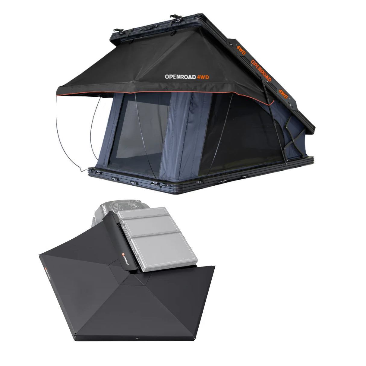 OPENROAD PeakRoof LT Series – Aluminum Hard Shell Roof Top Tent for 2–3 Campers