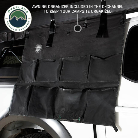 XD Nomadic 270 Degree Awning W/Lights & Black Out - Black Body, Grey Trim & Black Travel Cover