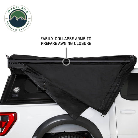 XD Nomadic 270 Degree Awning W/Lights & Black Out - Black Body, Grey Trim & Black Travel Cover