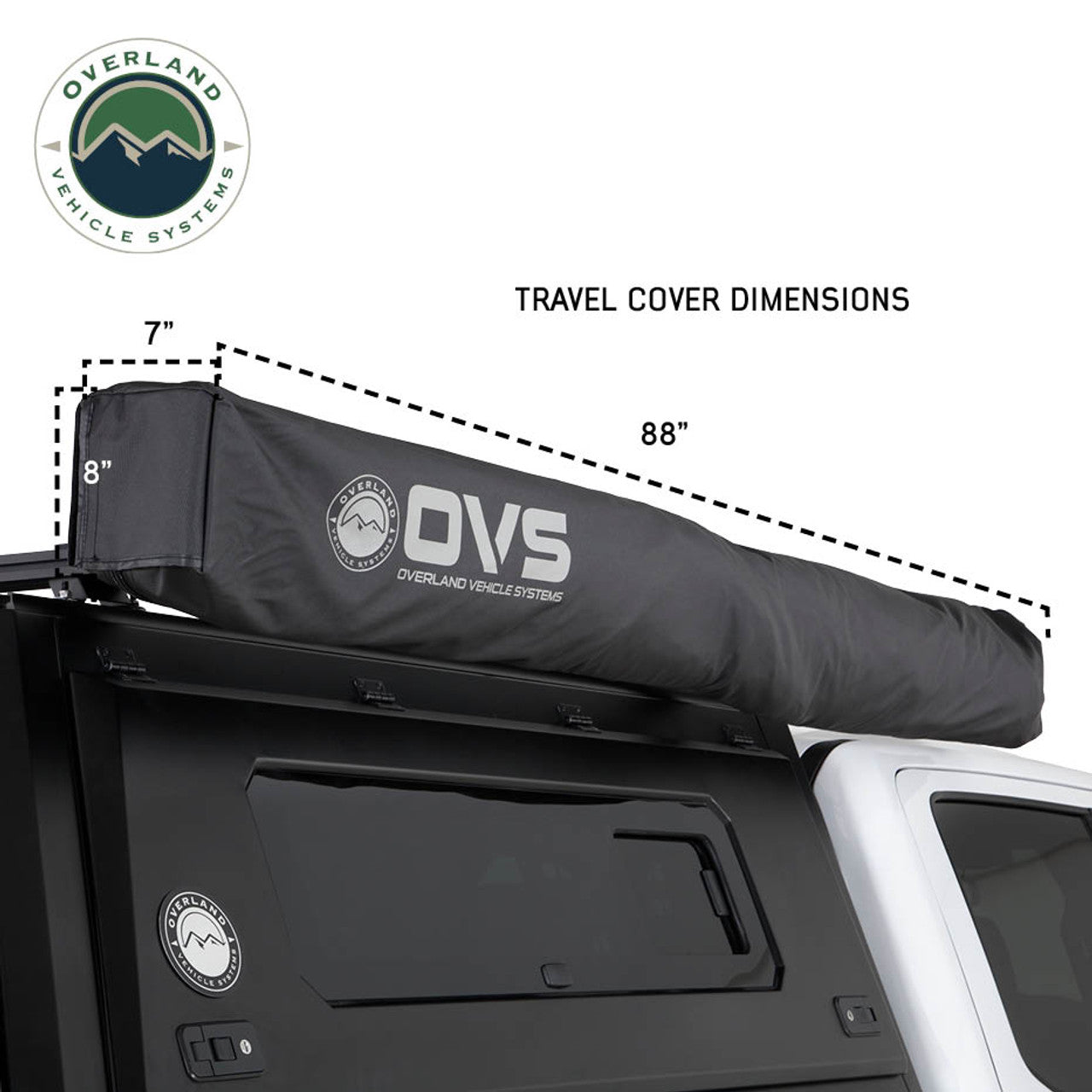 XD Nomadic 270 Degree Awning W/Lights & Black Out - Black Body, Grey Trim & Black Travel Cover