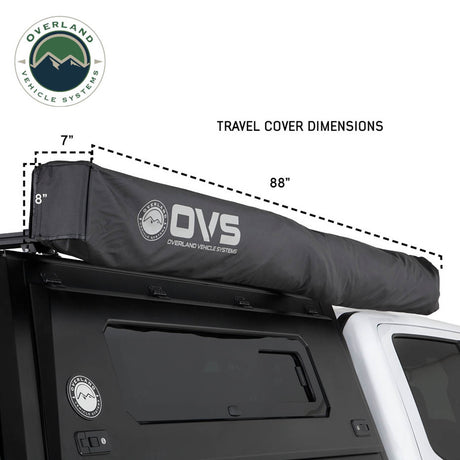 XD Nomadic 270 Degree Awning W/Lights & Black Out - Black Body, Grey Trim & Black Travel Cover