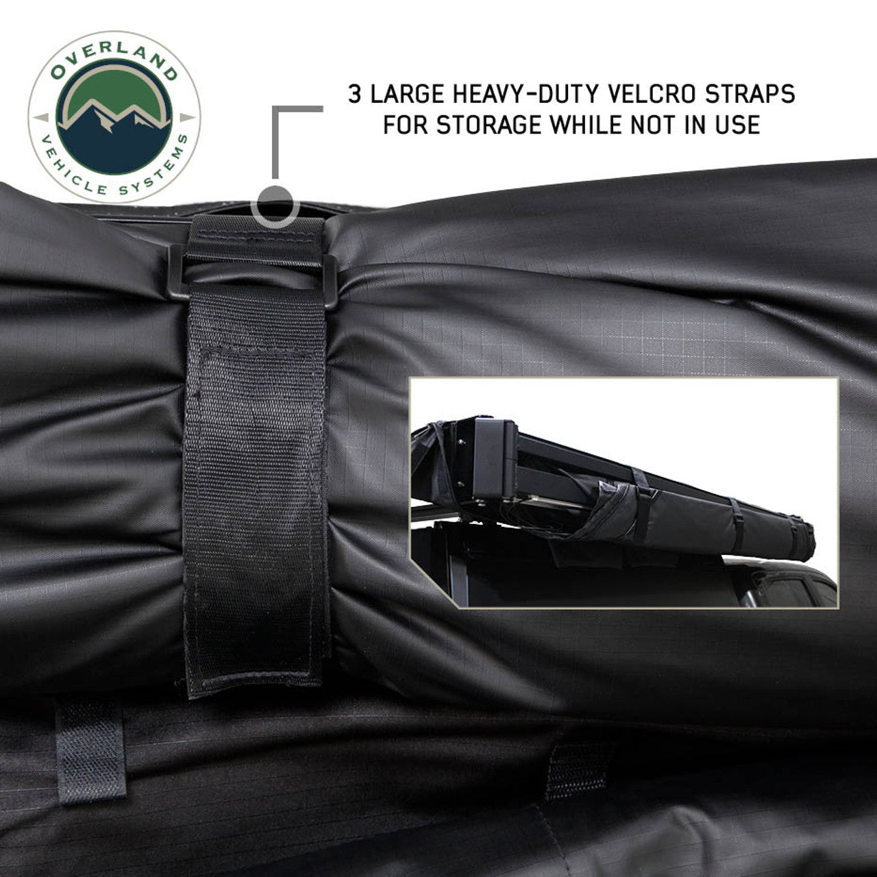 XD Nomadic 270 Degree Awning W/Lights & Black Out - Black Body, Grey Trim & Black Travel Cover