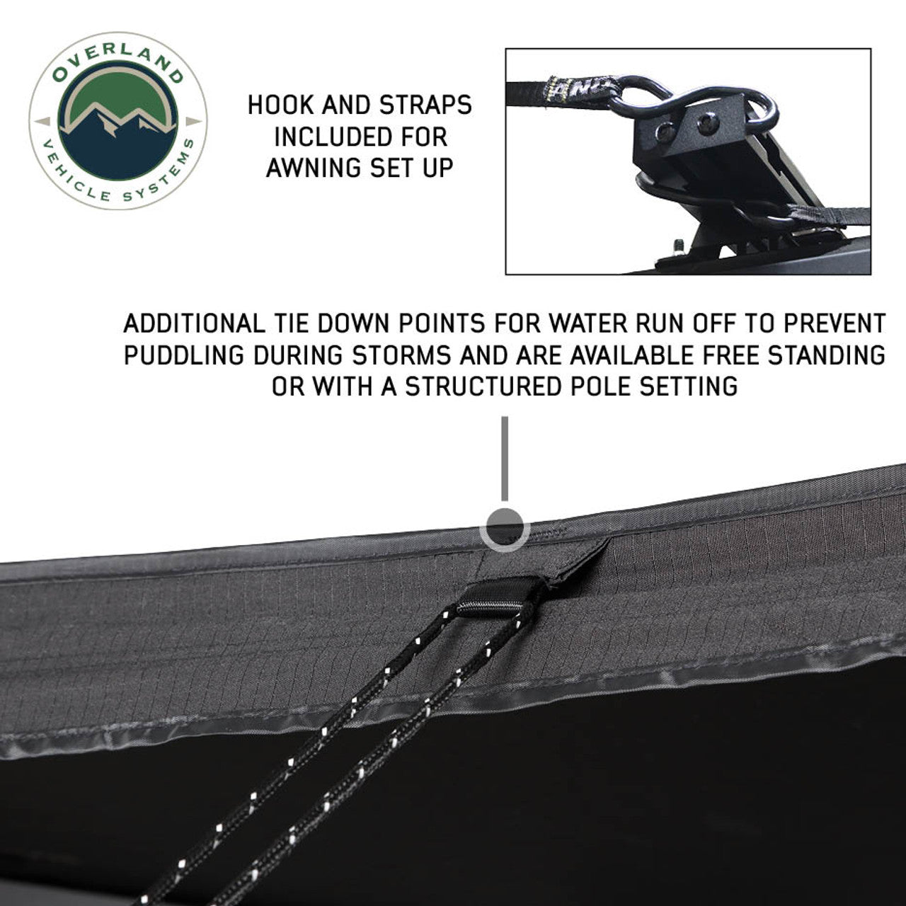 XD Nomadic 270 Degree Awning W/Lights & Black Out - Black Body, Grey Trim & Black Travel Cover