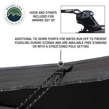 XD Nomadic 270 Degree Awning W/Lights & Black Out - Black Body, Grey Trim & Black Travel Cover