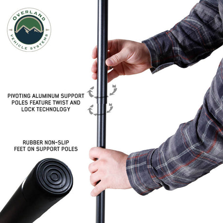 XD Nomadic 270 Degree Awning W/Lights & Black Out - Black Body, Grey Trim & Black Travel Cover