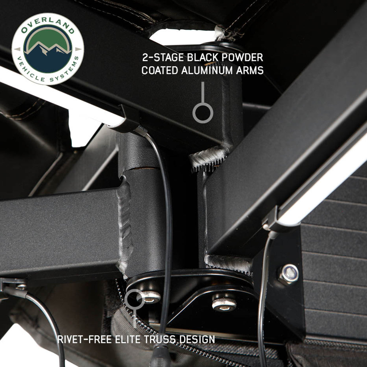 XD Nomadic 270 Degree Awning W/Lights & Black Out - Black Body, Grey Trim & Black Travel Cover