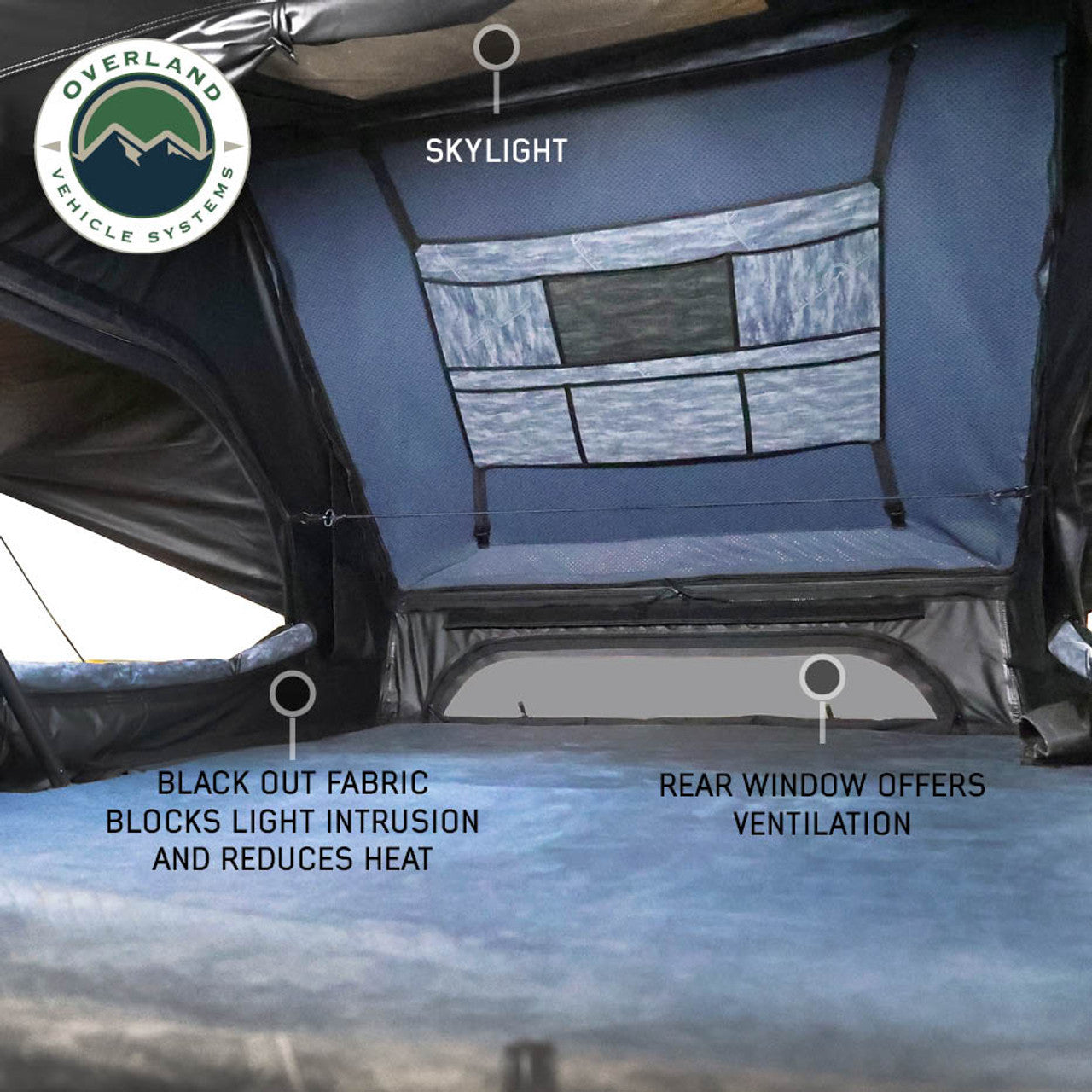 XD Atlas Cantilever ABS Hard Shell Roof Top Tent, Blue Body & Black Rainfly