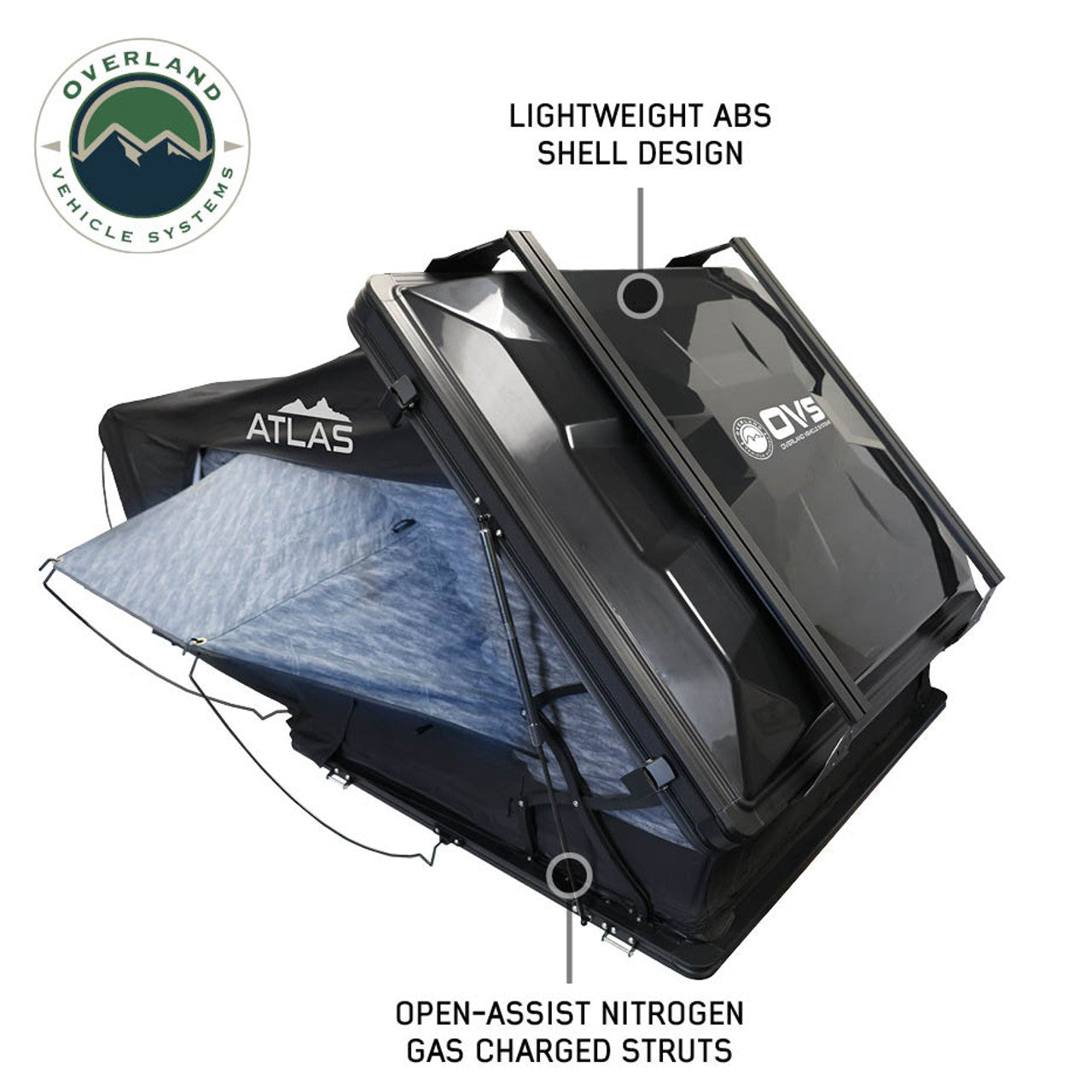 XD Atlas Cantilever ABS Hard Shell Roof Top Tent, Blue Body & Black Rainfly