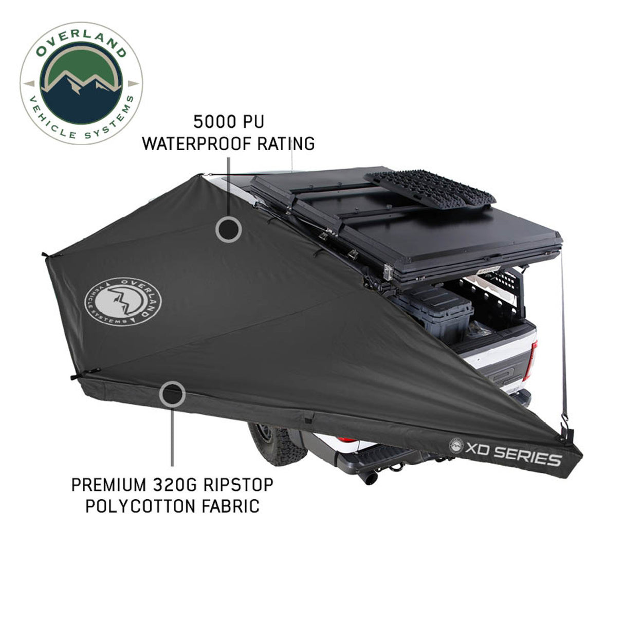 XD Nomadic 180 LTE Awning - Black Fabric and Travel Cover Universal