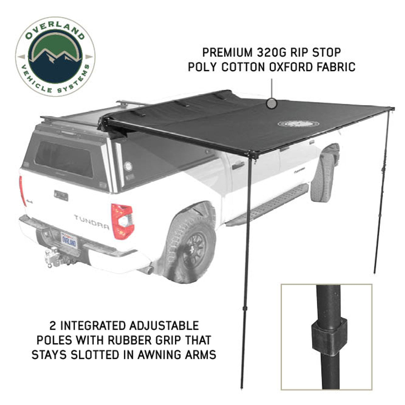 XD Nomadic Self-Deploying 90 Degree Awning with Lights & Black Out Fabric Universal