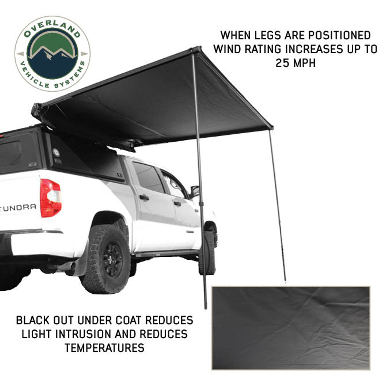 XD Nomadic Self-Deploying 90 Degree Awning with Lights & Black Out Fabric Universal