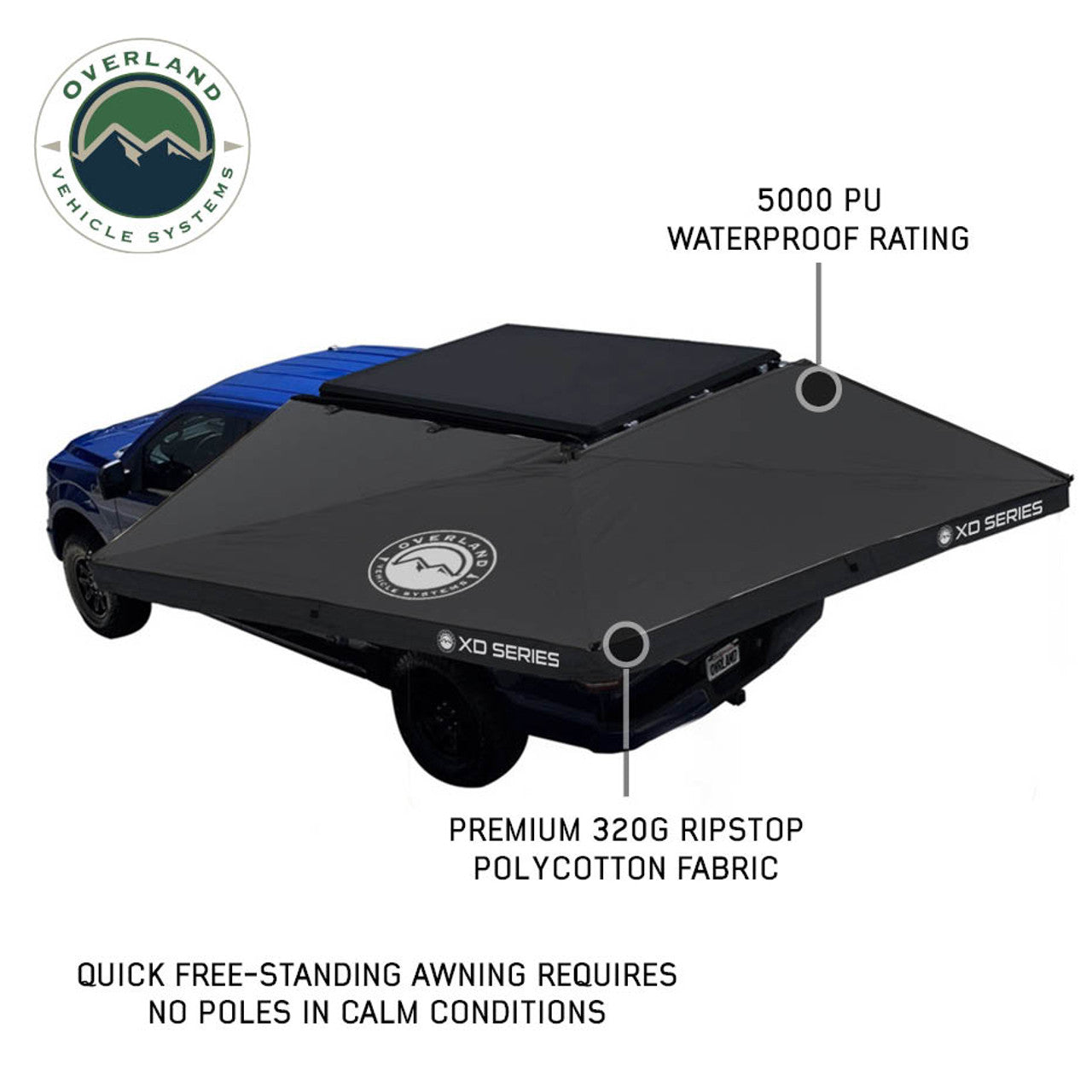 XD Nomadic 270 LT Awning - Black Fabric and Travel Cover