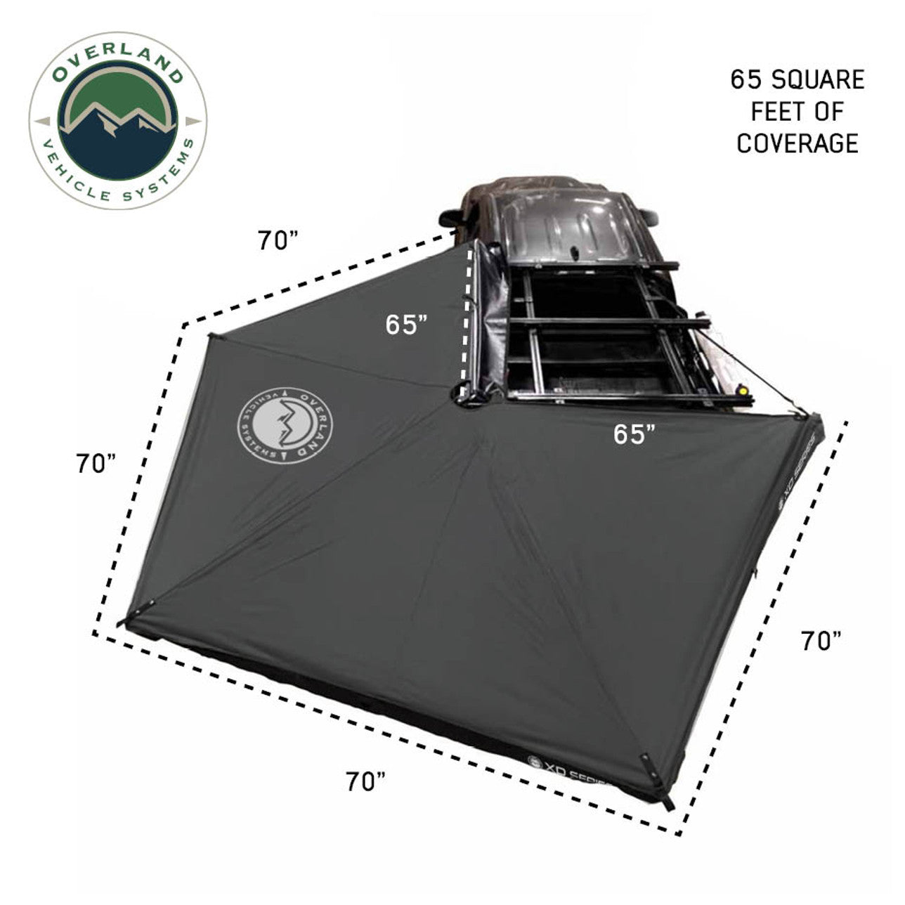 XD Nomadic 270 LTE Awning - Black Fabric and Travel Cover
